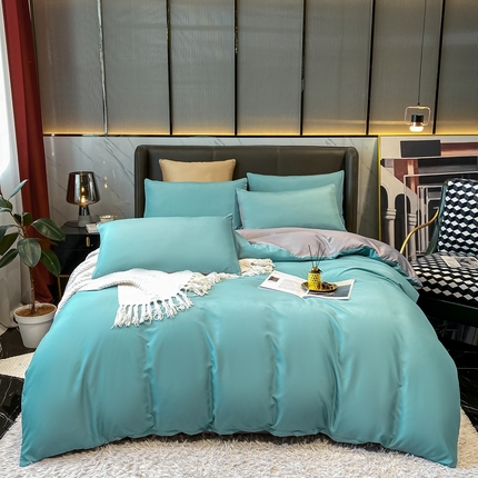 91家纺网 家纺一手货源 找家纺 （总）子钦家纺 2024春夏水洗真丝纯色四件套单被套床单床笠款-风格二