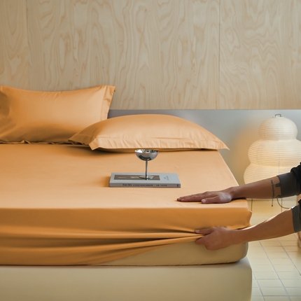 91家纺网 家纺一手货源 找家纺 （总）秀色家纺 2025新款50支贡缎床笠单件全棉纯棉床罩三件套儿童防滑床单床垫套床套