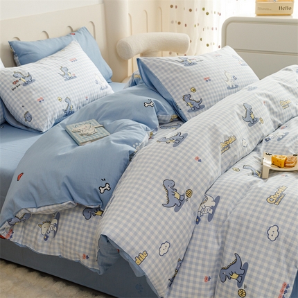 91家纺网 家纺一手货源 找家纺 （总）红粉佳人家纺  2024新款纯棉全棉卡通小清新单被套