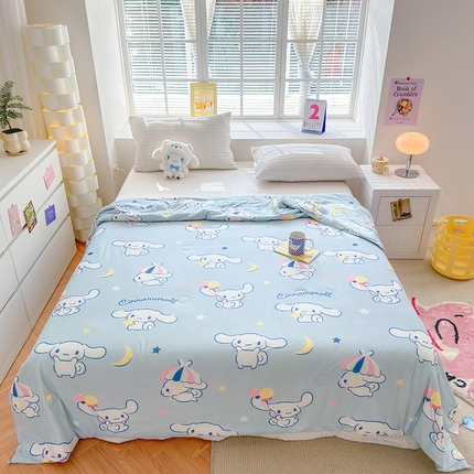 博雅 2024新款三丽鸥正版系列A类牛奶丝软糯针织棉大豆纤维夏被 针织棉（带防伪标）气球玉桂狗