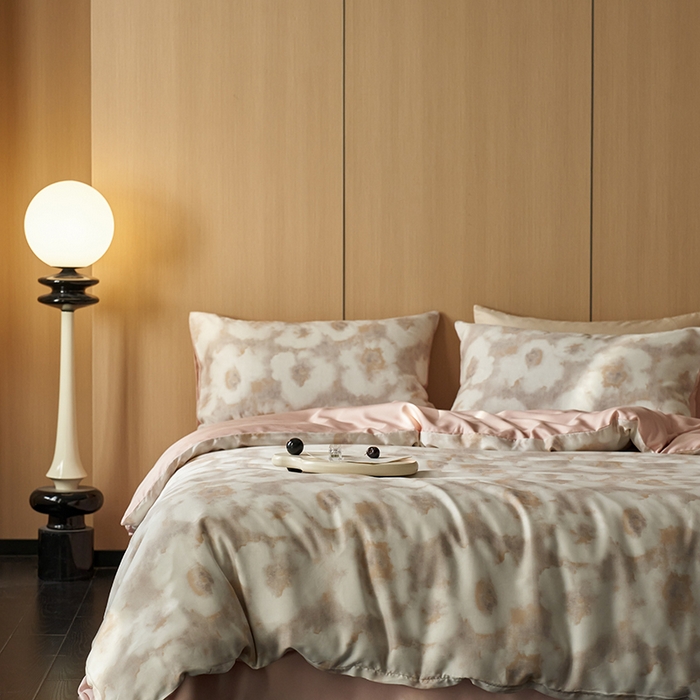 91家纺网 家纺一手货源 找家纺 时年家纺 2024春夏新品莱赛尔天丝印花四件套 北海道