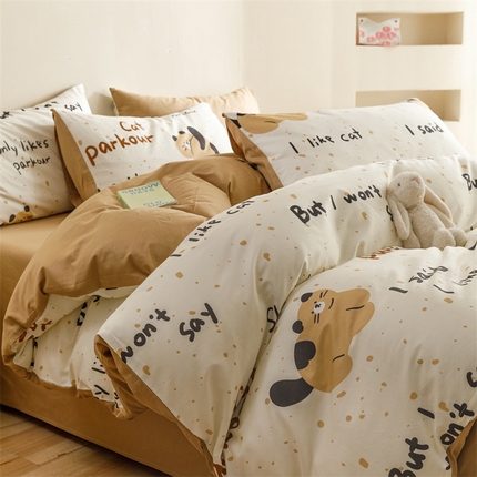 91家纺网 家纺一手货源 找家纺 （总）红粉佳人家纺  2024新款纯棉全棉卡通小清新单被套