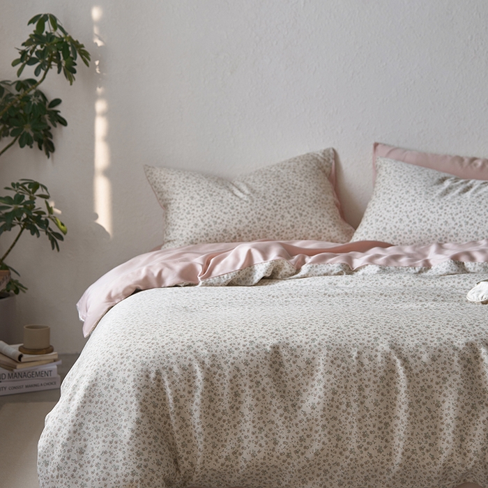 91家纺网 家纺一手货源 找家纺 时年家纺 2024春夏新品莱赛尔天丝印花四件套 花艳