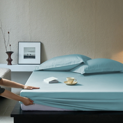 91家纺网 家纺一手货源 找家纺 （总）秀色家纺 2025新款高端酒店50支贡缎长绒棉床笠单件纯棉全棉贡缎可裸睡单双人床上用品