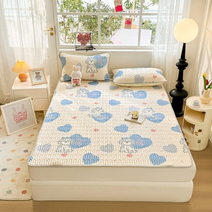 91家纺网 家纺一手货源 找家纺 （总）佰亿莱2024新款小清新印花乳胶凉席