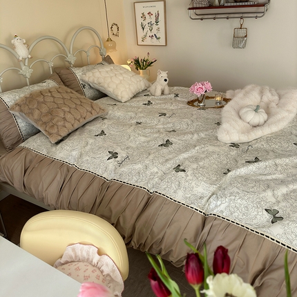 晨希家居 2024新款复古法式全棉印花四件套 爱丽丝