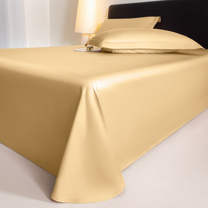 91家纺网 家纺一手货源 找家纺 秀色家纺 2025新款高端新疆长绒棉床单单件纯棉50支贡缎全棉床单双人贡缎加厚被单三件套 莫奈-奶茶米