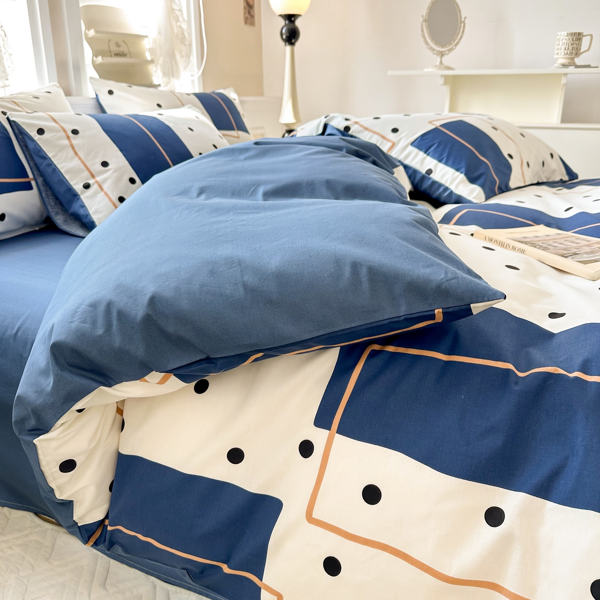 91家纺网 家纺一手货源 找家纺 晨希家居 2024新款小清新全棉印花四件套 达芬奇