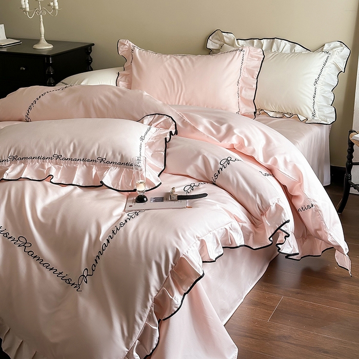 91家纺网 家纺一手货源 找家纺 （总）2024窝米春夏新品100支长绒棉刺绣款四件套