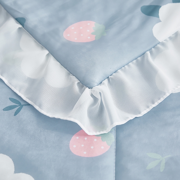 91家纺网 家纺一手货源 找家纺 爱上家居 2024新款印花凉席床裙床单款夏被-床裙款 树莓兰