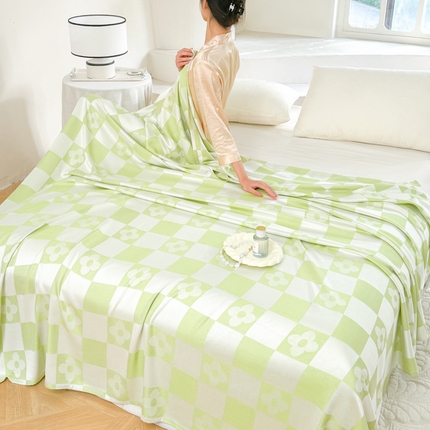 （总）麻依 2024新款竹纤维单层毛巾被盖毯夏凉被冷感毯