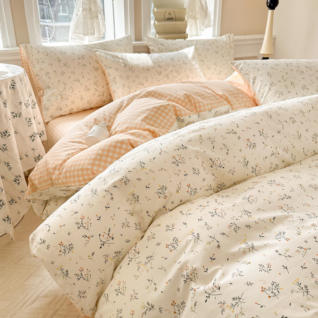 91家纺网 家纺一手货源 找家纺 晨希家居 2024新款小清新全棉印花四件套 山林