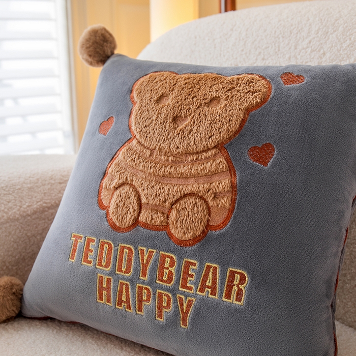 91家纺网 家纺一手货源 找家纺 枕芯真意 2024新款宝宝绒抱枕被 浅灰色