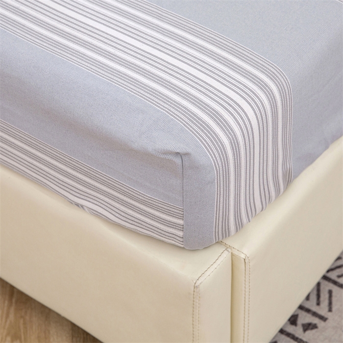 91家纺网 家纺一手货源 找家纺 金泰莱 2025新款老粗布床笠三件套全棉床笠纯棉床笠单床笠 淡雅