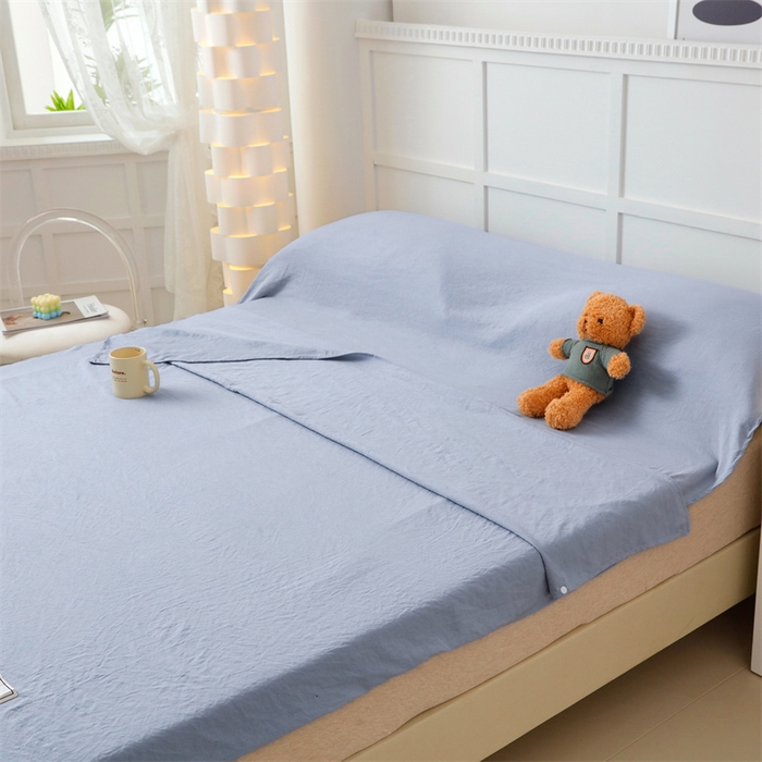 91家纺网 家纺一手货源 找家纺 北辰 2024新款纯色水洗棉隔脏睡袋 时尚灰