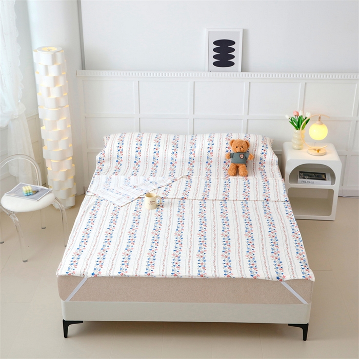 91家纺网 家纺一手货源 找家纺 北辰 2024新款印花水洗棉天竺棉隔脏睡袋 韩式小花