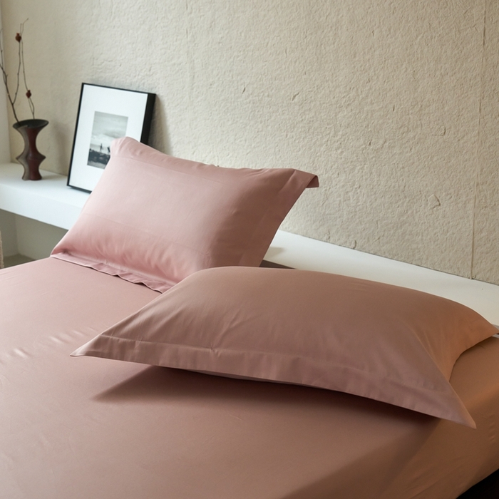 91家纺网 家纺一手货源 找家纺 秀色家纺 2025新款高端酒店50支贡缎长绒棉床笠单件纯棉全棉贡缎可裸睡单双人床上用品 梦易-玉颜粉