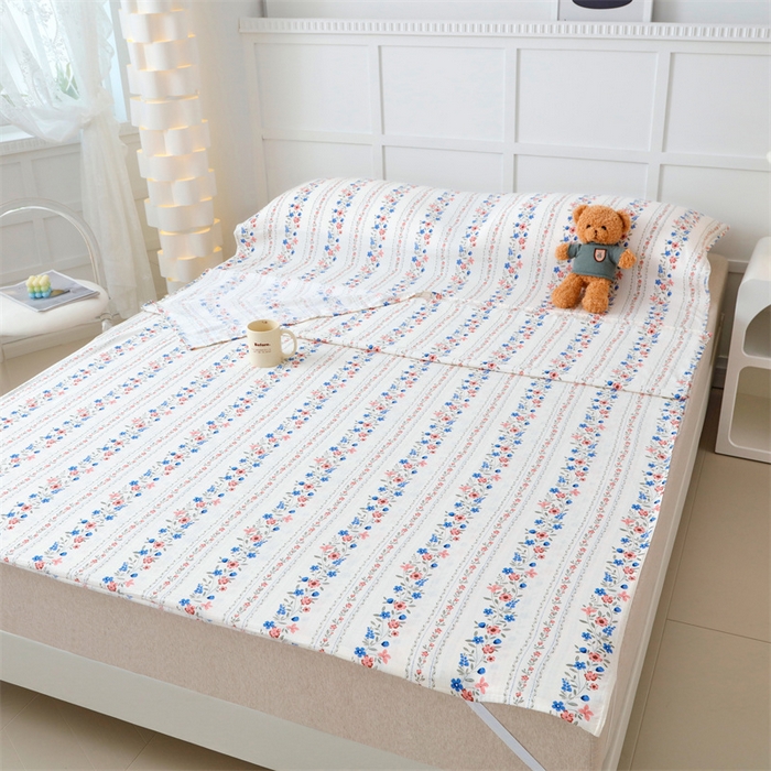 91家纺网 家纺一手货源 找家纺 北辰 2024新款印花水洗棉天竺棉隔脏睡袋 韩式小花