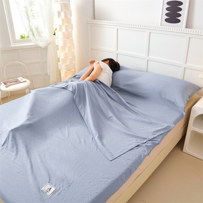 91家纺网 家纺一手货源 找家纺 北辰 2024新款纯色水洗棉隔脏睡袋 时尚灰