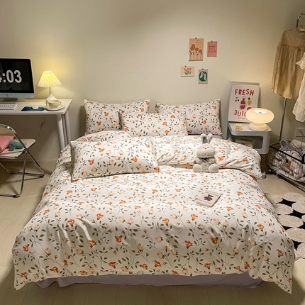 91家纺网 家纺一手货源 找家纺 （总）子钦家纺 2024水洗真丝印花四件套单被套床笠床单款-第一波