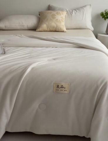 91家纺网 家纺一手货源 找家纺 慕尚 2025新款针织棉华夫格夏被 华夫格 馥芮白