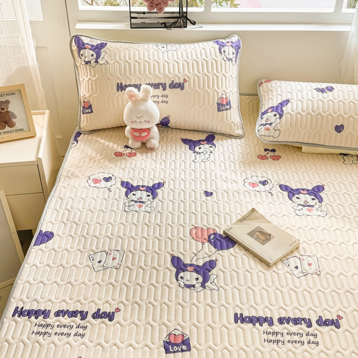 91家纺网 家纺一手货源 找家纺 佰亿莱2024新款小清新印花乳胶凉席 库洛兔兔