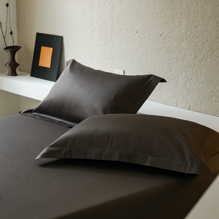 91家纺网 家纺一手货源 找家纺 秀色家纺 2025新款高端酒店50支贡缎长绒棉床笠单件纯棉全棉贡缎可裸睡单双人床上用品 梦易-帝王灰