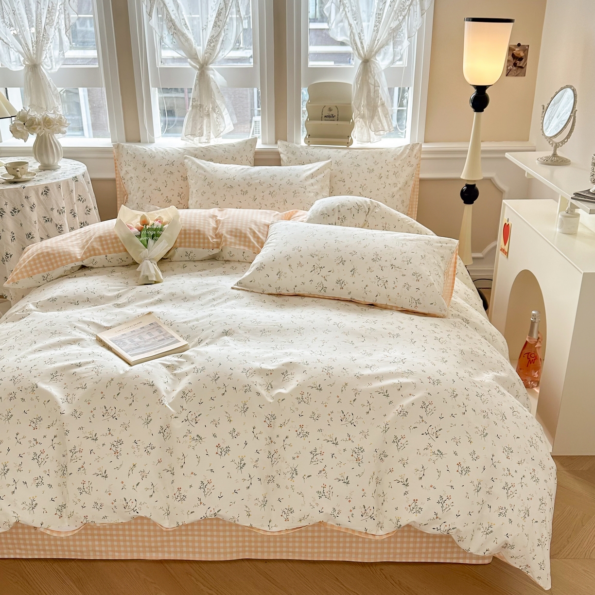 91家纺网 家纺一手货源 找家纺 晨希家居 2024新款小清新全棉印花四件套 山林