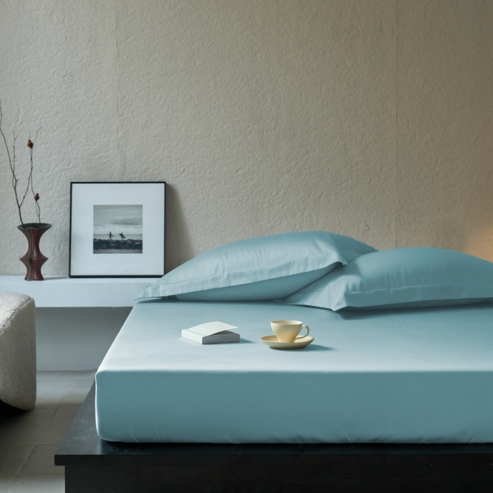 91家纺网 家纺一手货源 找家纺 秀色家纺 2025新款高端酒店50支贡缎长绒棉床笠单件纯棉全棉贡缎可裸睡单双人床上用品 梦易-郁兰