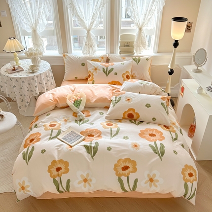 晨希家居 2024新款小清新全棉印花四件套 花想容