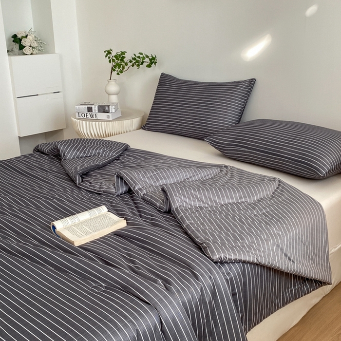 91家纺网 家纺一手货源 找家纺 荔禾家居 A类针织棉无印风夏被 豆蔻-深灰