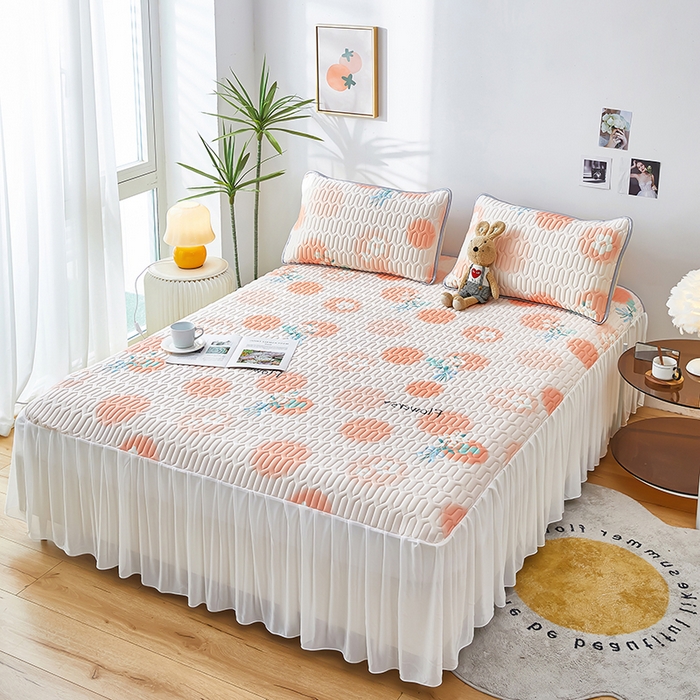 91家纺网 家纺一手货源 找家纺 爱上家居 2024新款印花凉席床裙床单款夏被-床裙款 梦想泡泡