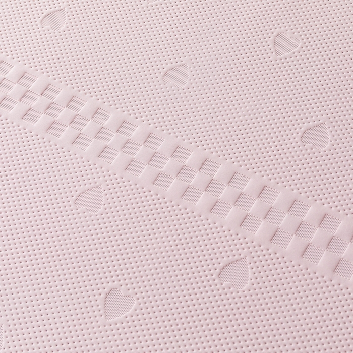 91家纺网 家纺一手货源 找家纺 青雅席业 2025新款A类母婴级凉感丝豆豆凉席 爱心粉