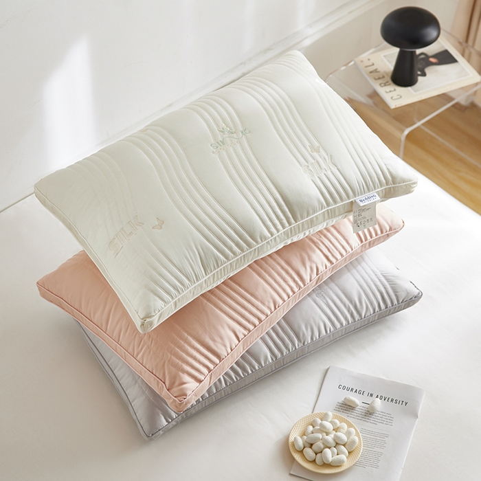 91家纺网 家纺一手货源 找家纺 （总）微枕芯 2024新净颜蚕丝枕芯男女超柔成人颈椎蚕丝蛋白枕头单只装蚕丝枕 