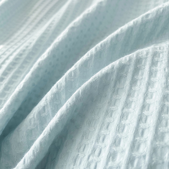 91家纺网 家纺一手货源 找家纺 慕尚 2025新款全棉华夫格毛巾绣四件套 恐龙之王蓝