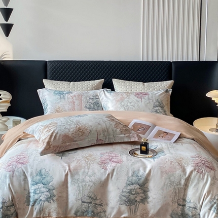 91家纺网 家纺一手货源 找家纺 （总）棠颂家纺 2025新款全棉有机棉纯棉数码印花四件套纯棉套件（礼盒款）