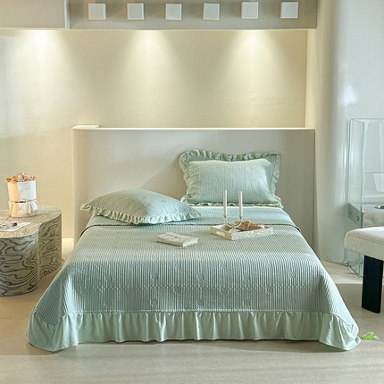 91家纺网 家纺一手货源 找家纺 （总）源舜家纺 2025新款莱赛尔纯色花边夹棉床盖