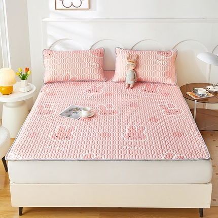 爱上家居 2024新款印花凉席床裙床单款夏被-床单款 可爱小兔