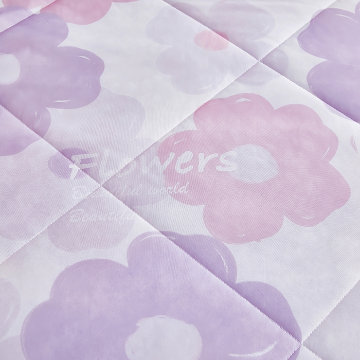 91家纺网 家纺一手货源 找家纺 爱上家居 2024新款印花凉席床裙床单款夏被-床裙款 紫馨