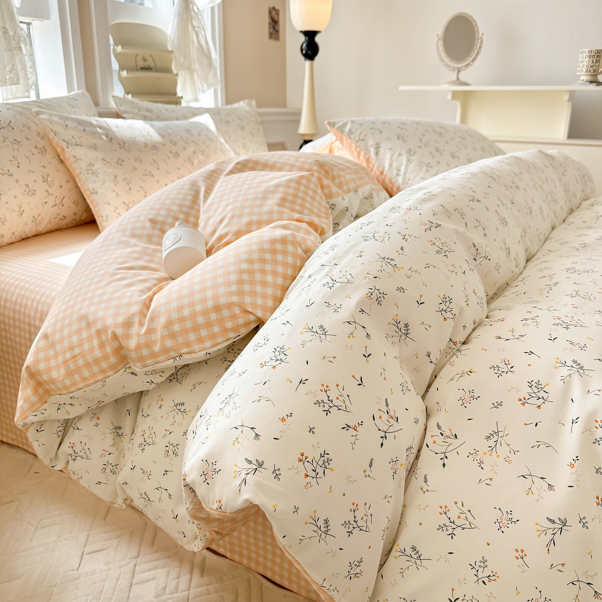 91家纺网 家纺一手货源 找家纺 晨希家居 2024新款小清新全棉印花四件套 山林