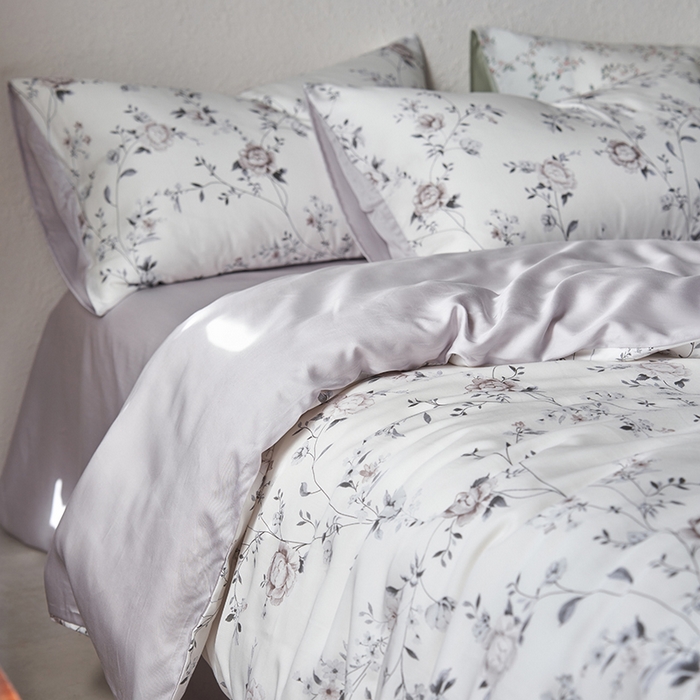 91家纺网 家纺一手货源 找家纺 时年家纺 2024春夏新品莱赛尔天丝印花四件套 情依