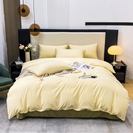 91家纺网 家纺一手货源 找家纺 （总）子钦家纺 2024春夏水洗真丝纯色四件套单被套床单床笠款-风格三