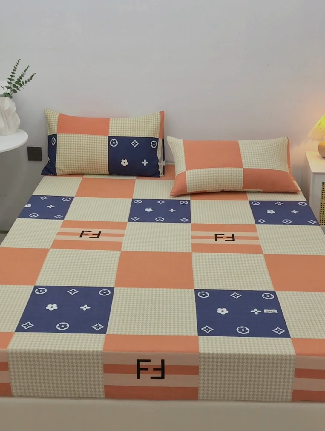 91家纺网 家纺一手货源 找家纺 金泰莱 2025新款老粗布床笠三件套全棉床笠纯棉床笠单床笠 简尚