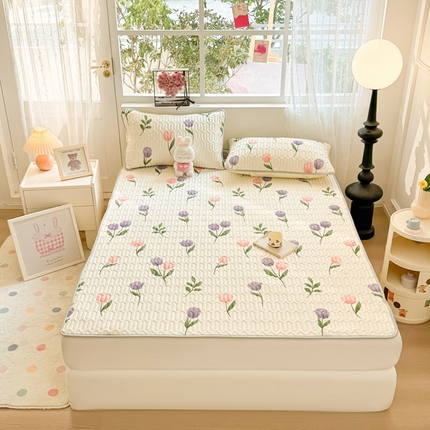 91家纺网 家纺一手货源 找家纺 （总）佰亿莱2024新款小清新印花乳胶凉席