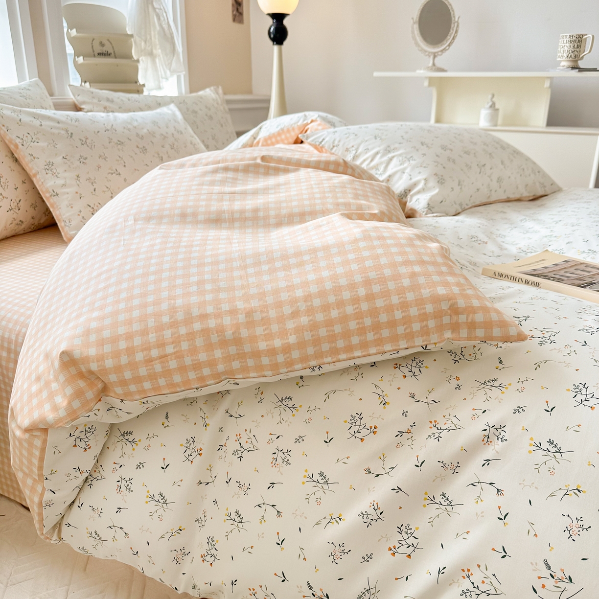 91家纺网 家纺一手货源 找家纺 晨希家居 2024新款小清新全棉印花四件套 山林