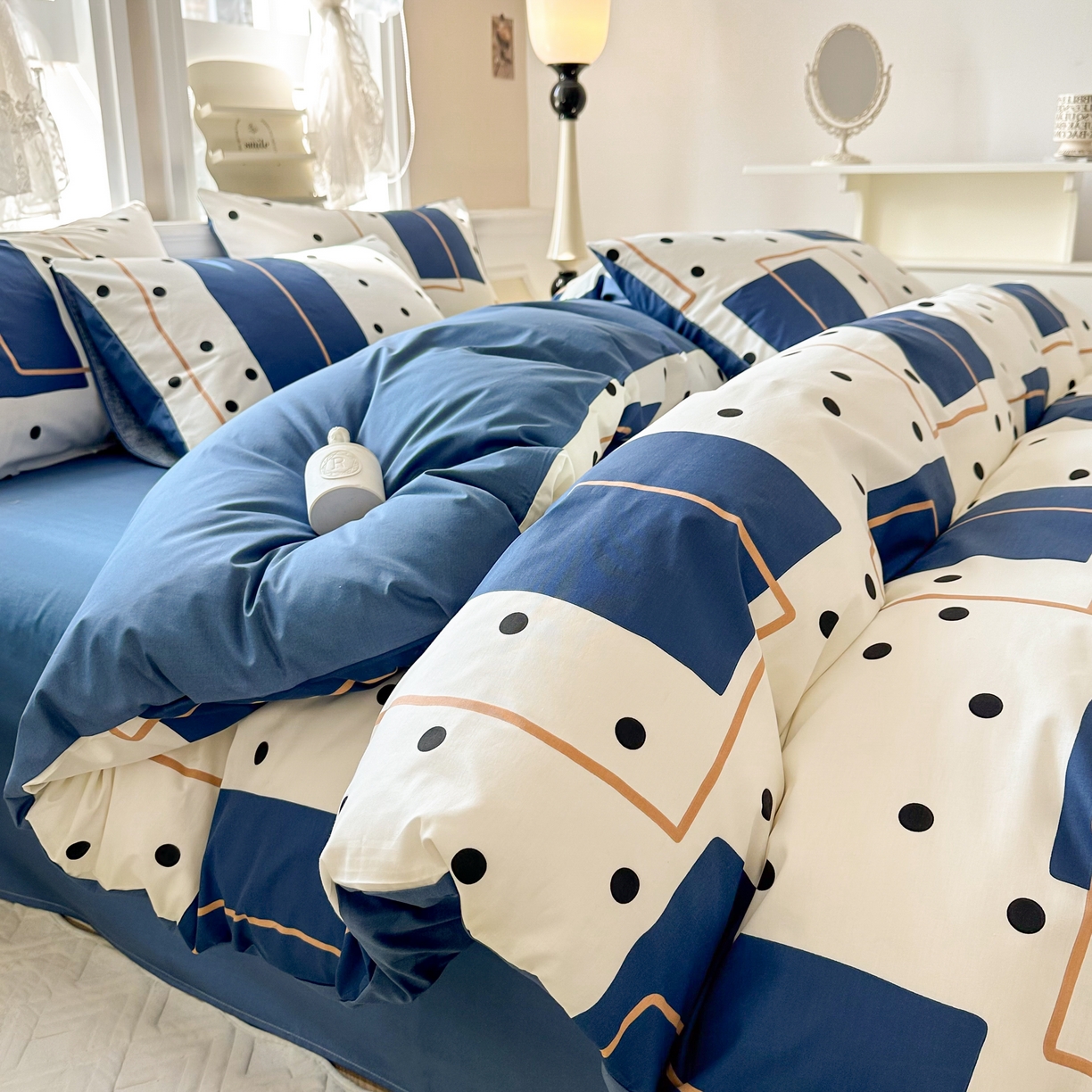 91家纺网 家纺一手货源 找家纺 晨希家居 2024新款小清新全棉印花四件套 达芬奇