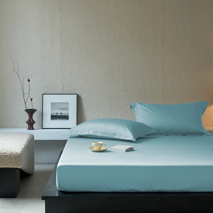 91家纺网 家纺一手货源 找家纺 秀色家纺 2025新款高端酒店50支贡缎长绒棉床笠单件纯棉全棉贡缎可裸睡单双人床上用品 梦易-郁兰