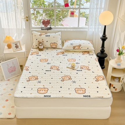 91家纺网 家纺一手货源 找家纺 （总）佰亿莱2024新款小清新印花乳胶凉席