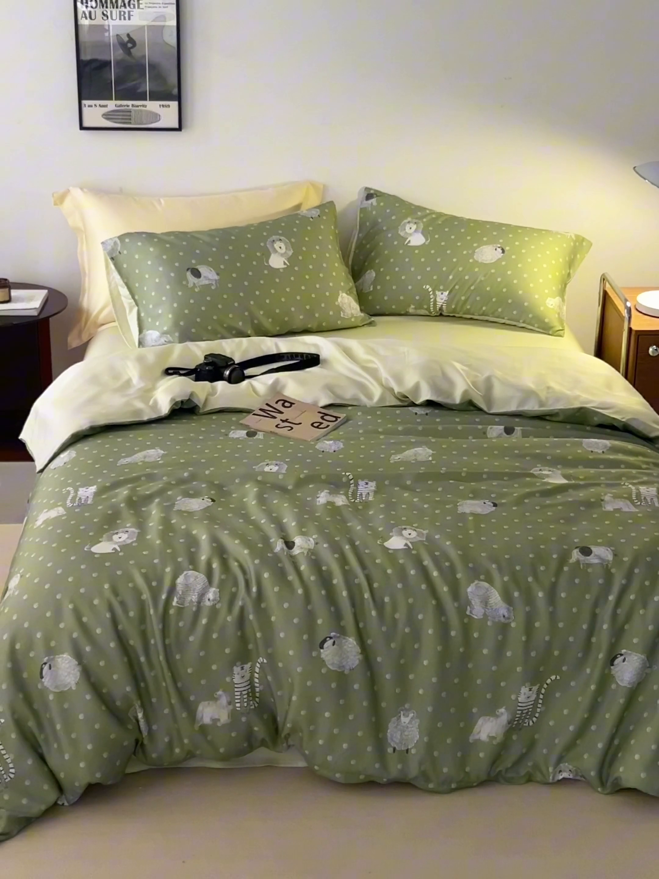 91家纺网 家纺一手货源 找家纺 时年家纺 2024春夏新品莱赛尔天丝印花四件套 辛巴一家