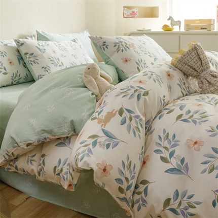 91家纺网 家纺一手货源 找家纺 （总）红粉佳人家纺  2024新款纯棉全棉卡通小清新单被套